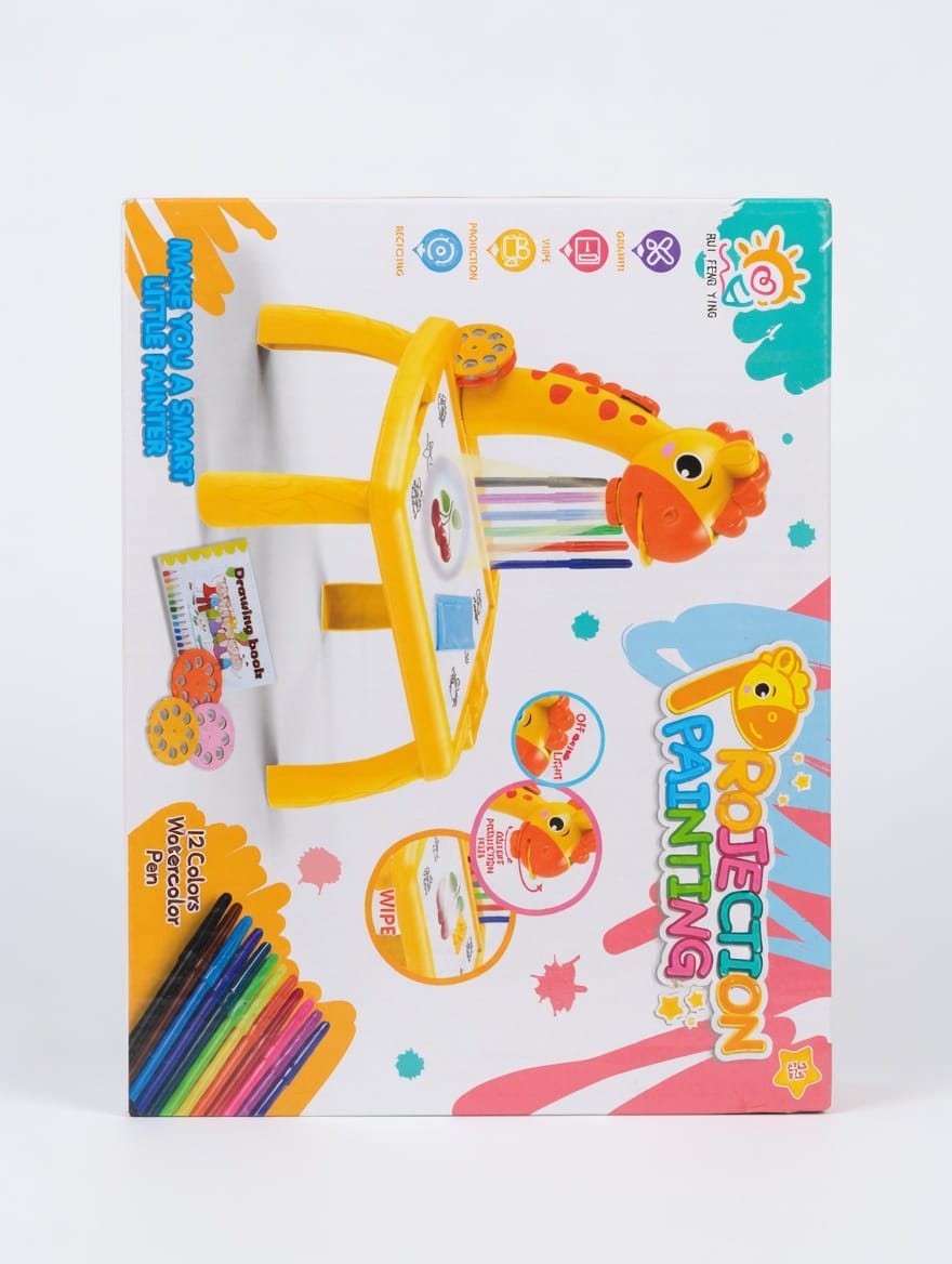 Children’s Giraffe LED Projector Drawing Desk and Easel